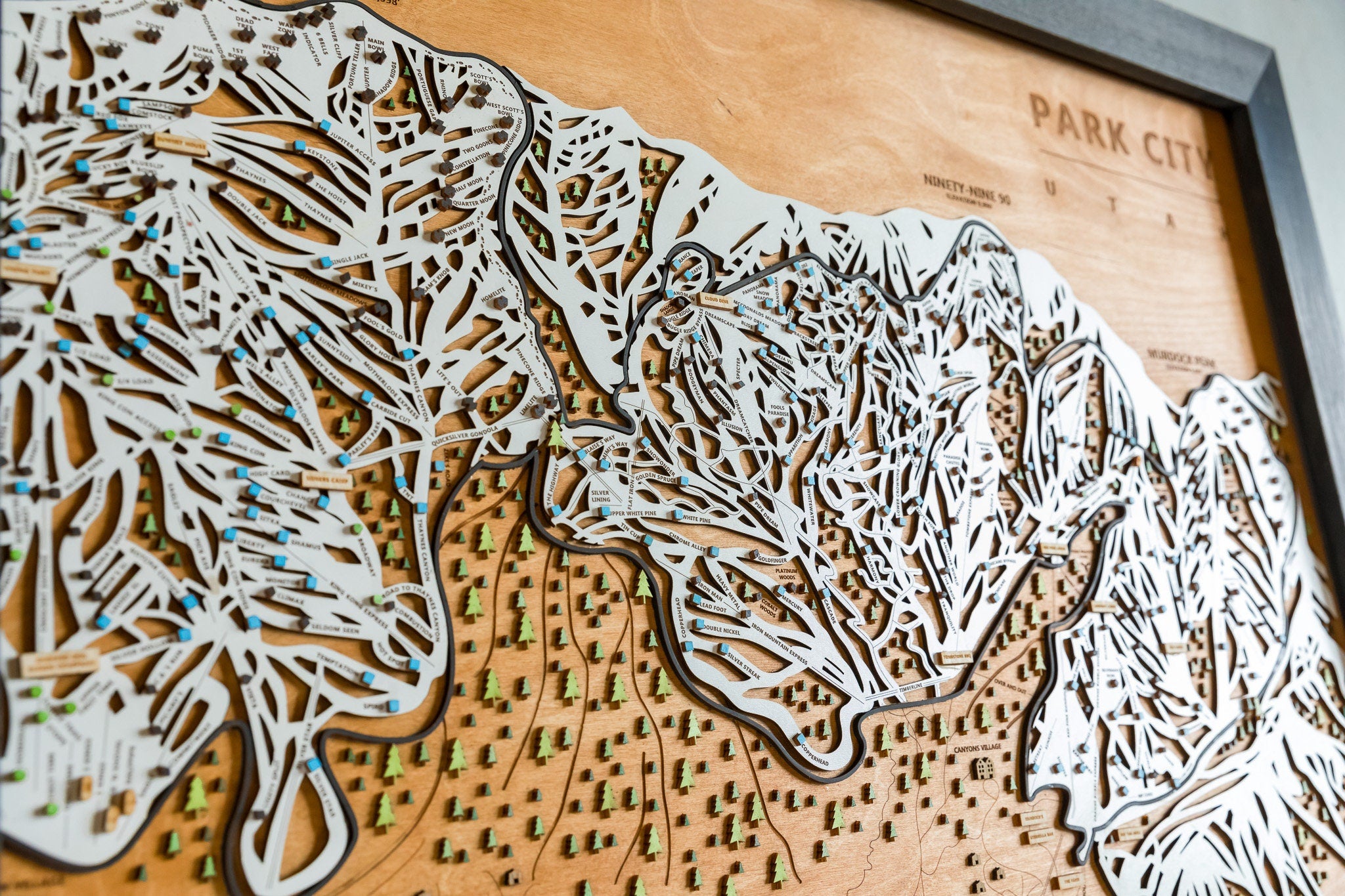 Park City Utah Wooden Trail Map