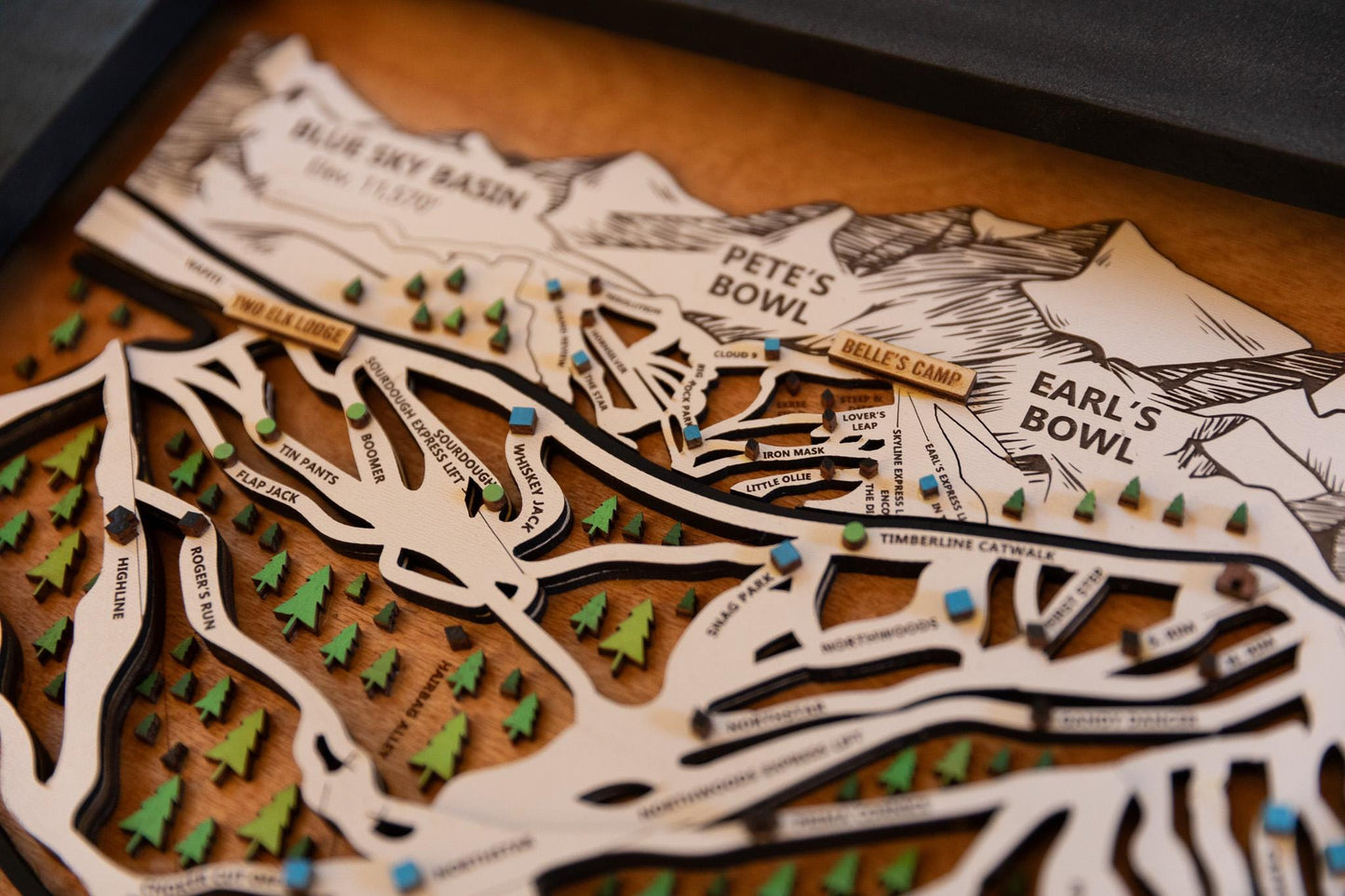 Vail Colorado Wooden Ski Map
