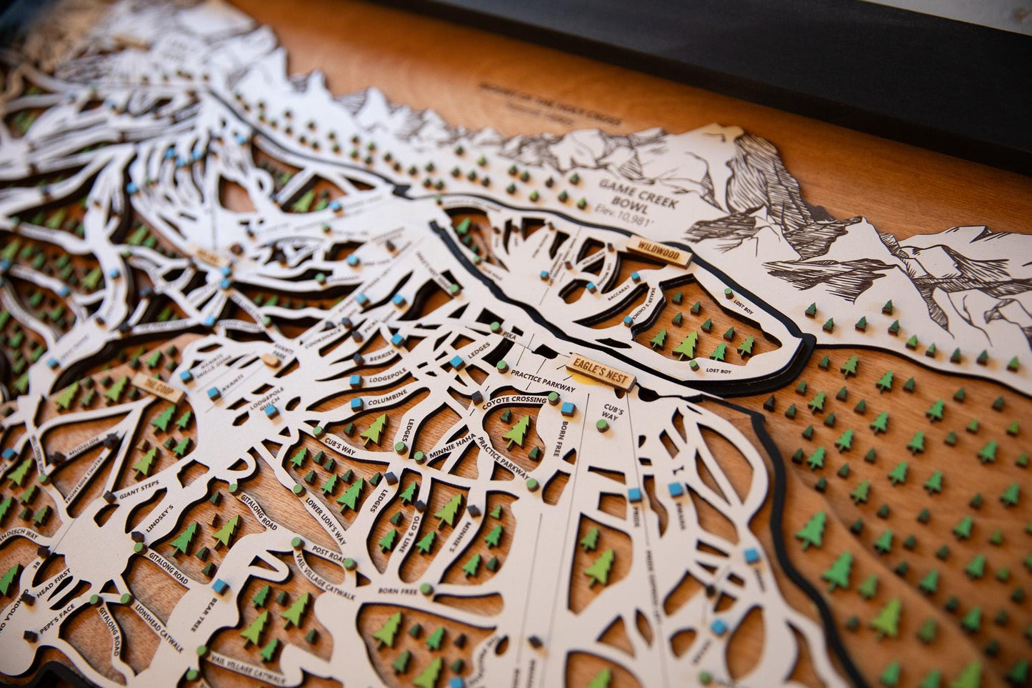 Vail Colorado Wooden Ski Map