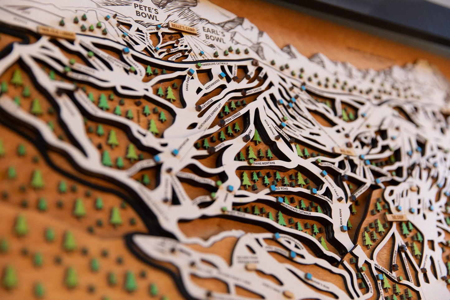 Vail Colorado Wooden Ski Map