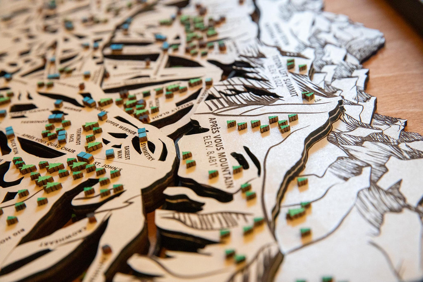 Jackson Hole Wooden Ski Map | Wyoming Ski Decor | Mountain Art | Ski and Snowboard Gifts