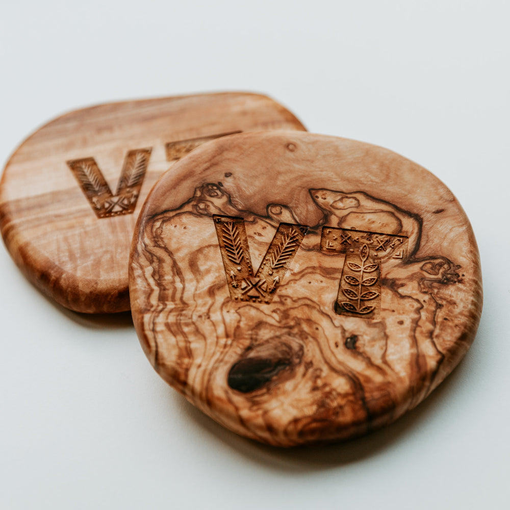 Scandinavian Style Olivewood Coasters Vermont