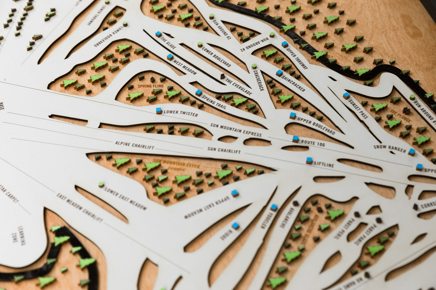 
                  
                    Bromley Ski Map | Layered Wooden Ski Trail Map | Vermont Mountain Art
                  
                