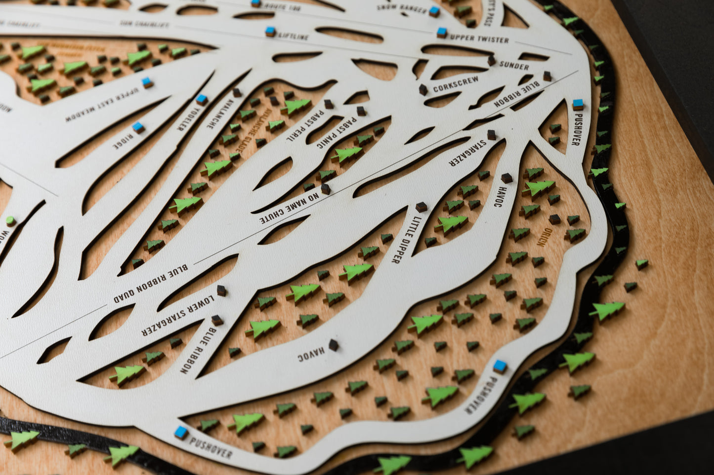 
                  
                    Bromley Ski Map | Layered Wooden Ski Trail Map | Vermont Mountain Art
                  
                