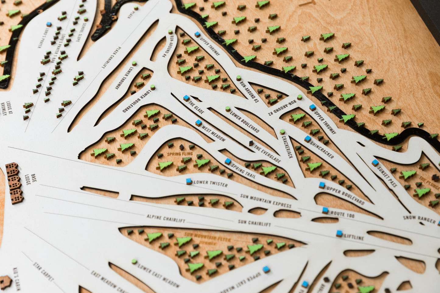 
                  
                    Bromley Ski Map | Layered Wooden Ski Trail Map | Vermont Mountain Art
                  
                