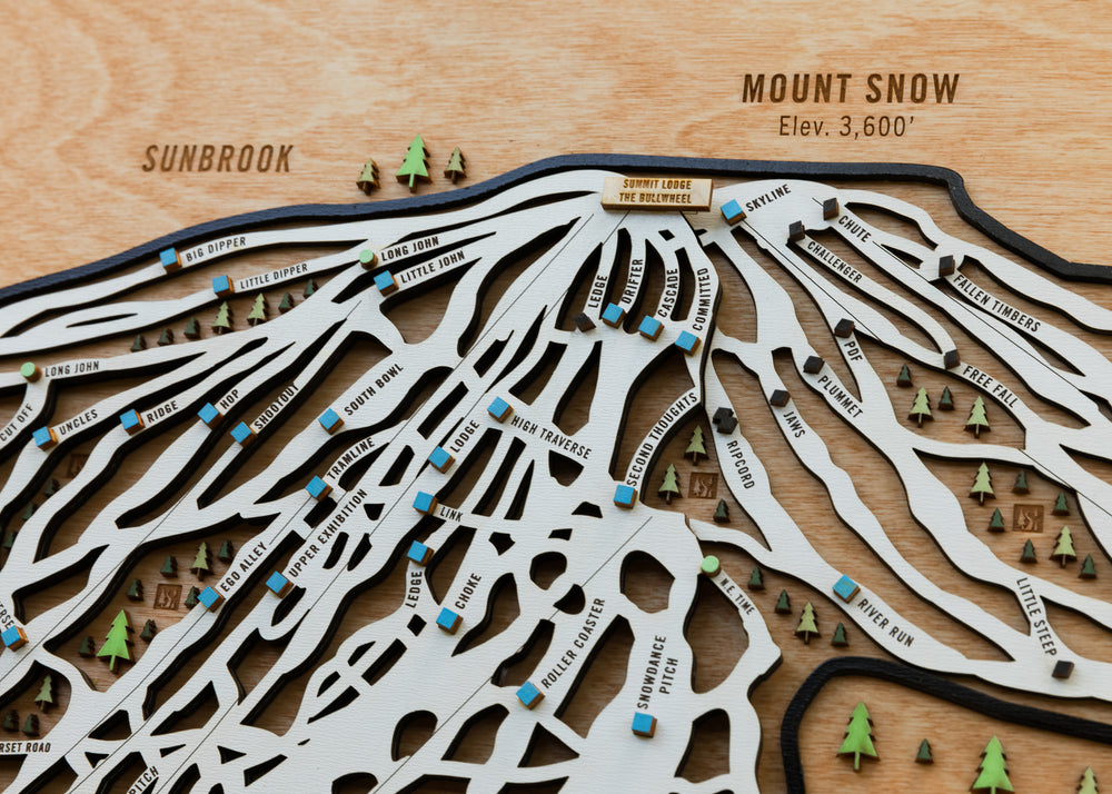 
                  
                    Mount Snow Vermont Wooden Ski Map Ski Gift Gift for Snowboarders
                  
                