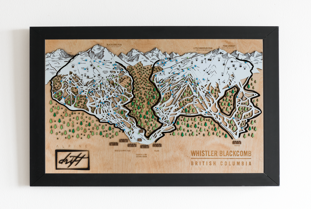 Whistler Blackcomb - British Columbia Wooden Winter Map