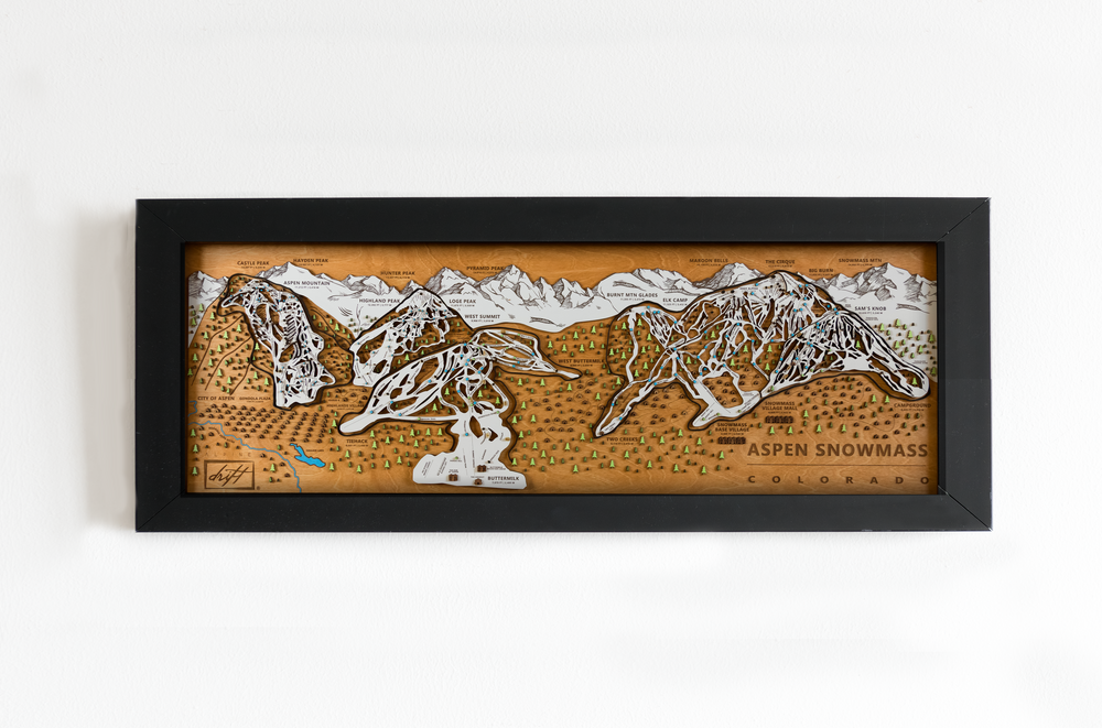 Original Aspen Snowmass Wooden Ski Map | Mountain Art | Colorado | Skier Snowboarder Gift | ColoradoHome Decor | Ski House