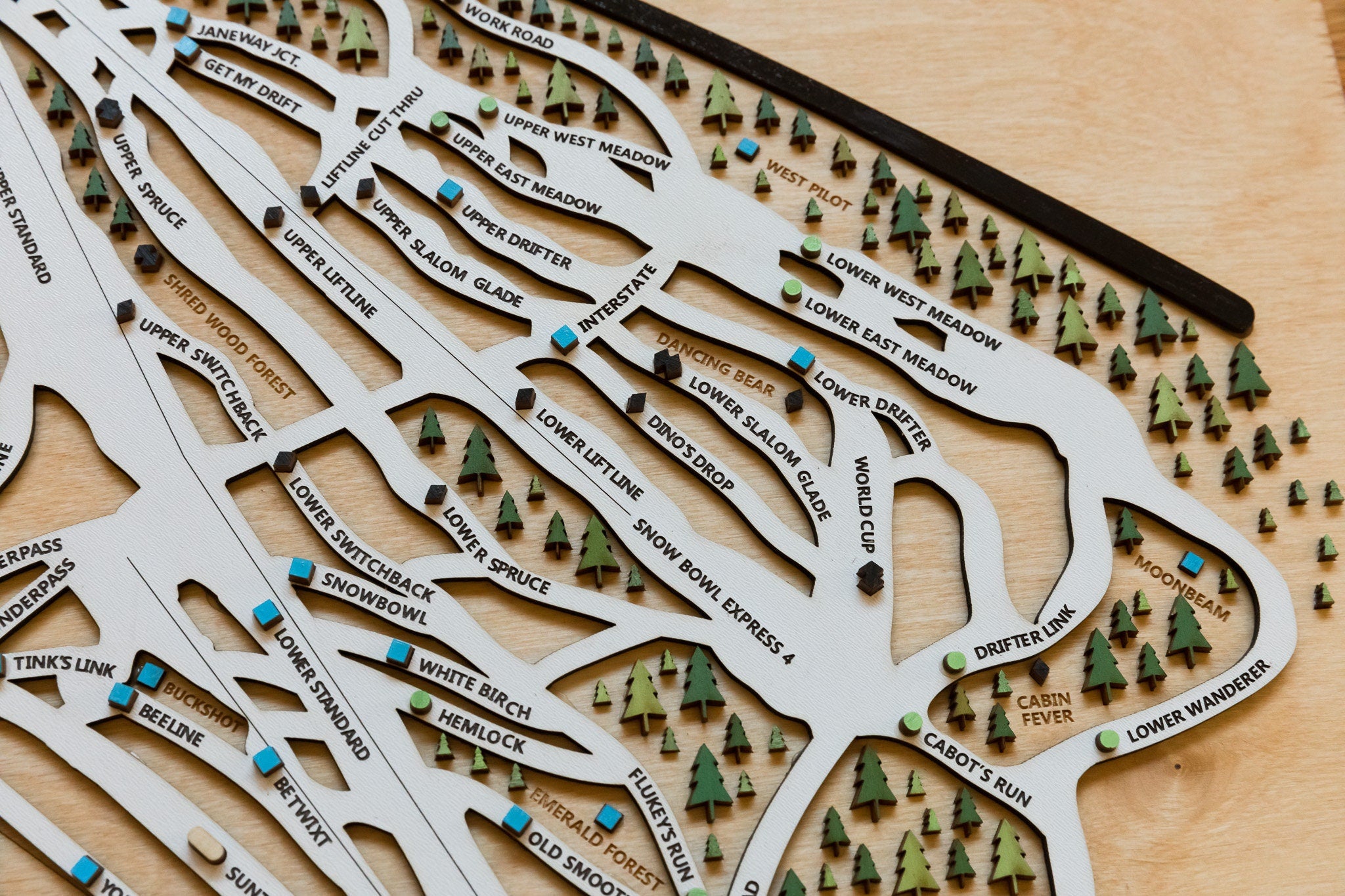 Stratton Vermont Wooden Ski Map | Custom Ski Map Art | Skiing