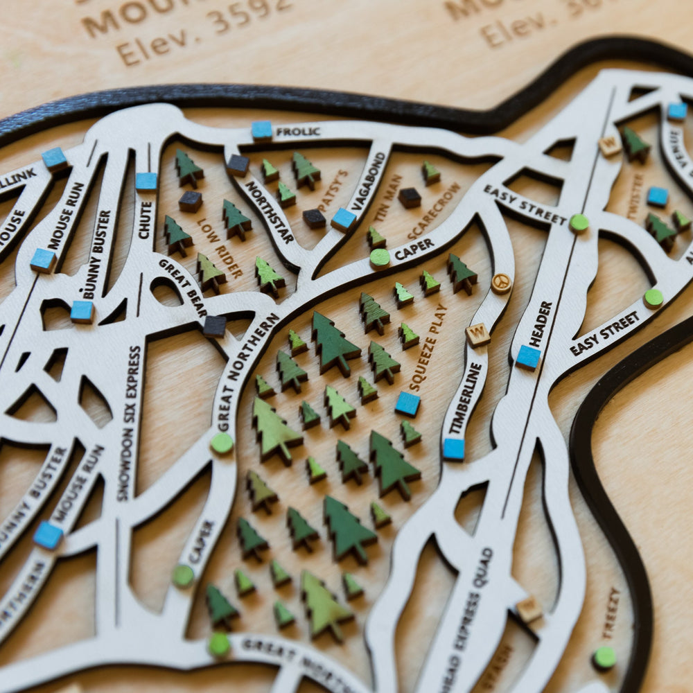 
                  
                    Killington Wooden Ski Map | Gift for Skiers | Gift for Snowboarders | Mountain Design
                  
                