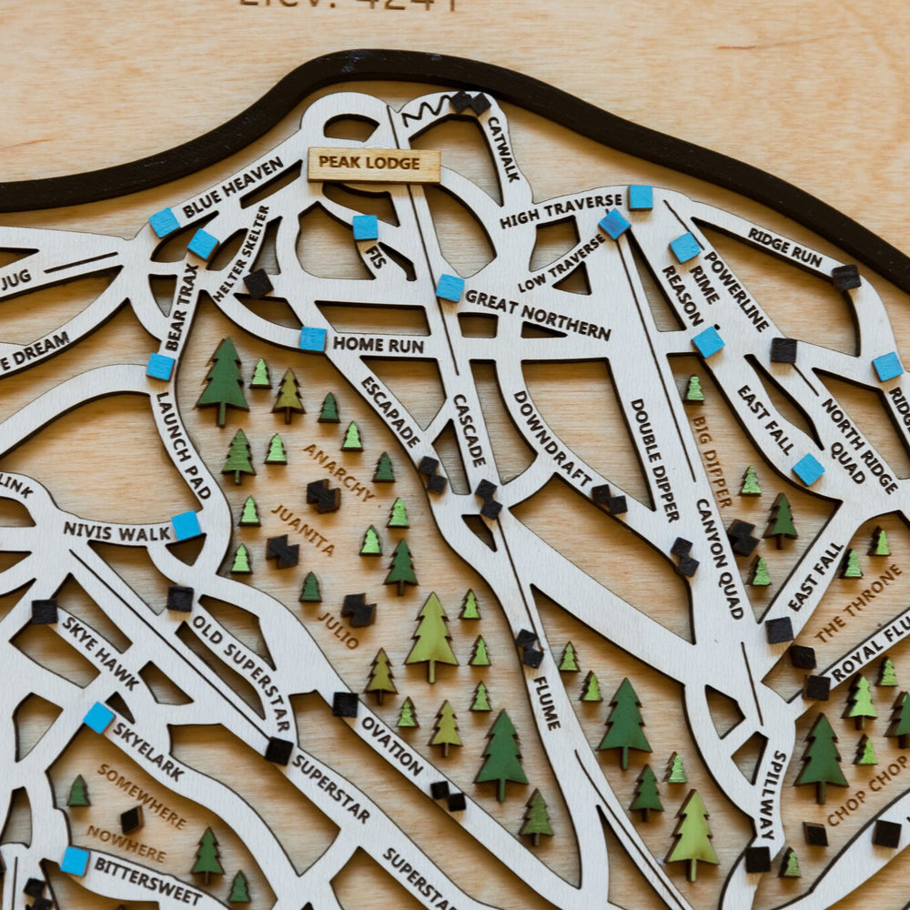 
                  
                    Killington Wooden Ski Map | Gift for Skiers | Gift for Snowboarders | Mountain Design
                  
                