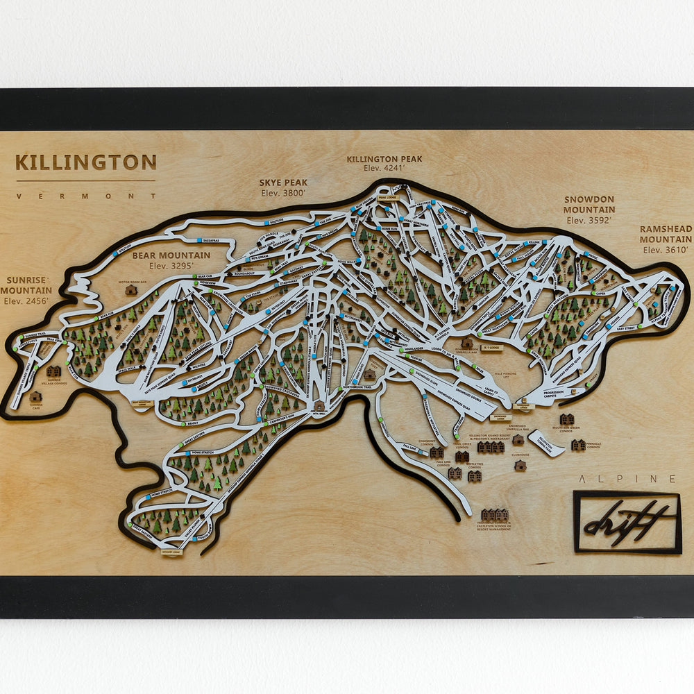 
                  
                    Killington Wooden Ski Map | Gift for Skiers | Gift for Snowboarders | Mountain Design
                  
                