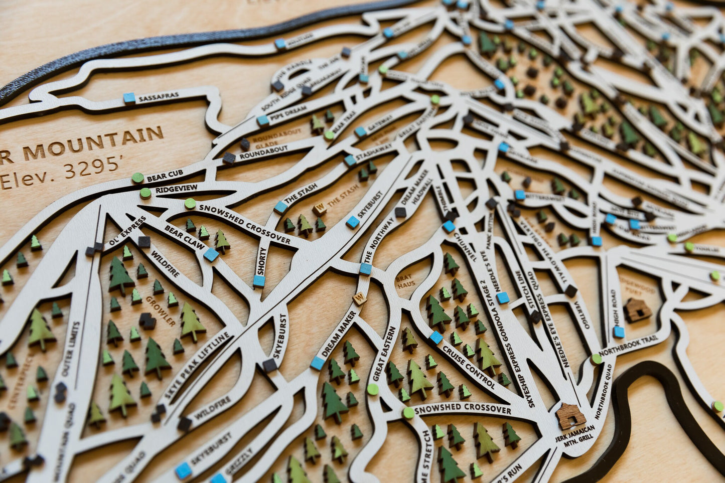 
                  
                    Killington Wooden Ski Map | Gift for Skiers | Gift for Snowboarders | Mountain Design
                  
                