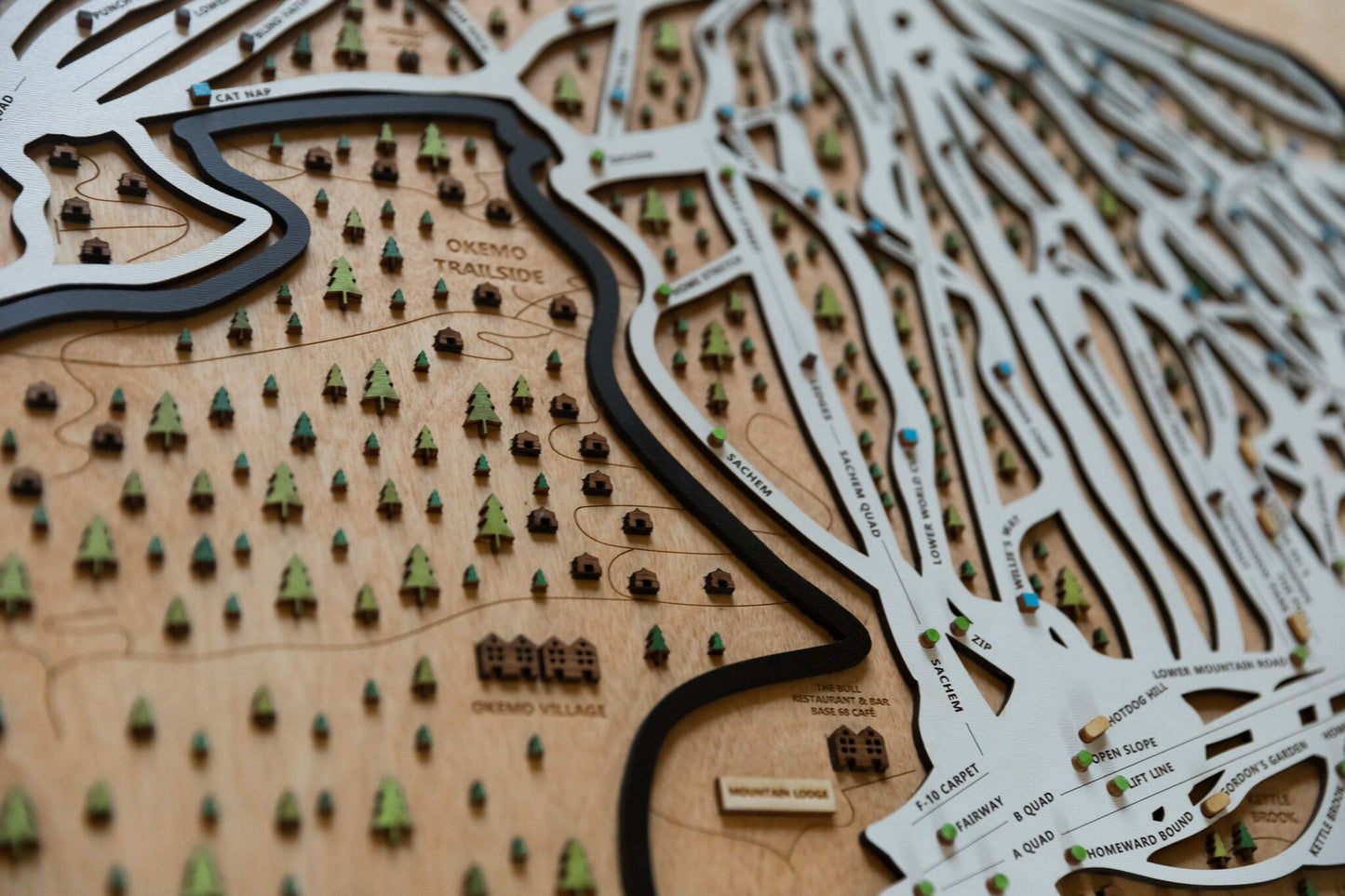 
                  
                    Okemo Wooden Ski Map Mountain Art Gift
                  
                