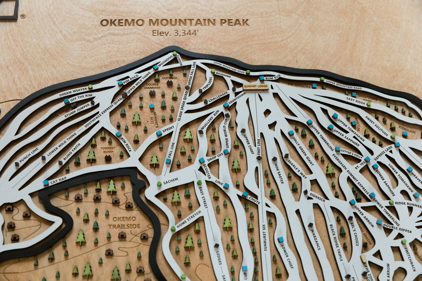 
                  
                    Okemo Wooden Ski Map Mountain Art Gift
                  
                