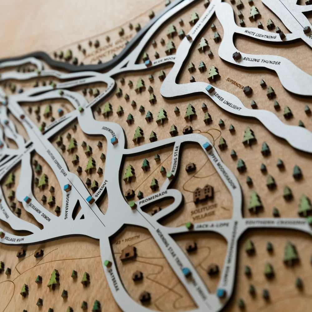 
                  
                    Okemo Wooden Ski Map Mountain Art Gift
                  
                