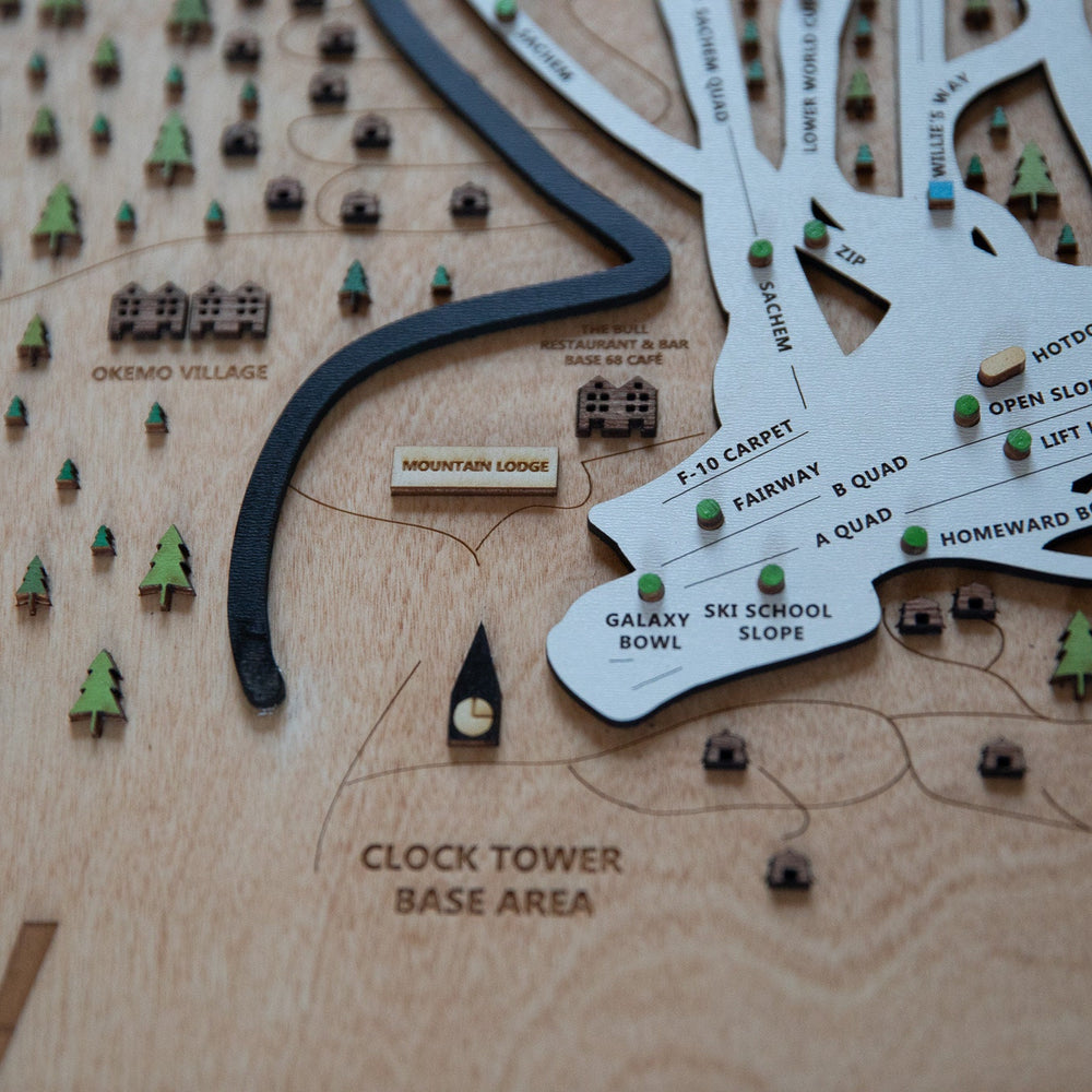 
                  
                    Okemo Wooden Ski Map Mountain Art Gift
                  
                