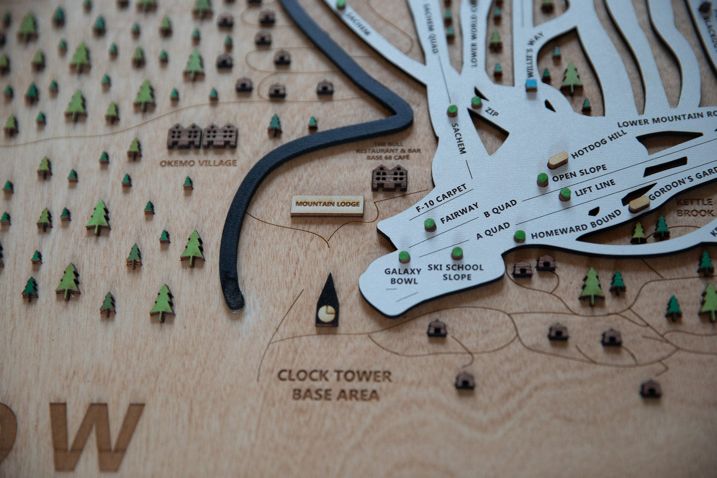 
                  
                    Okemo Wooden Ski Map Mountain Art Gift
                  
                