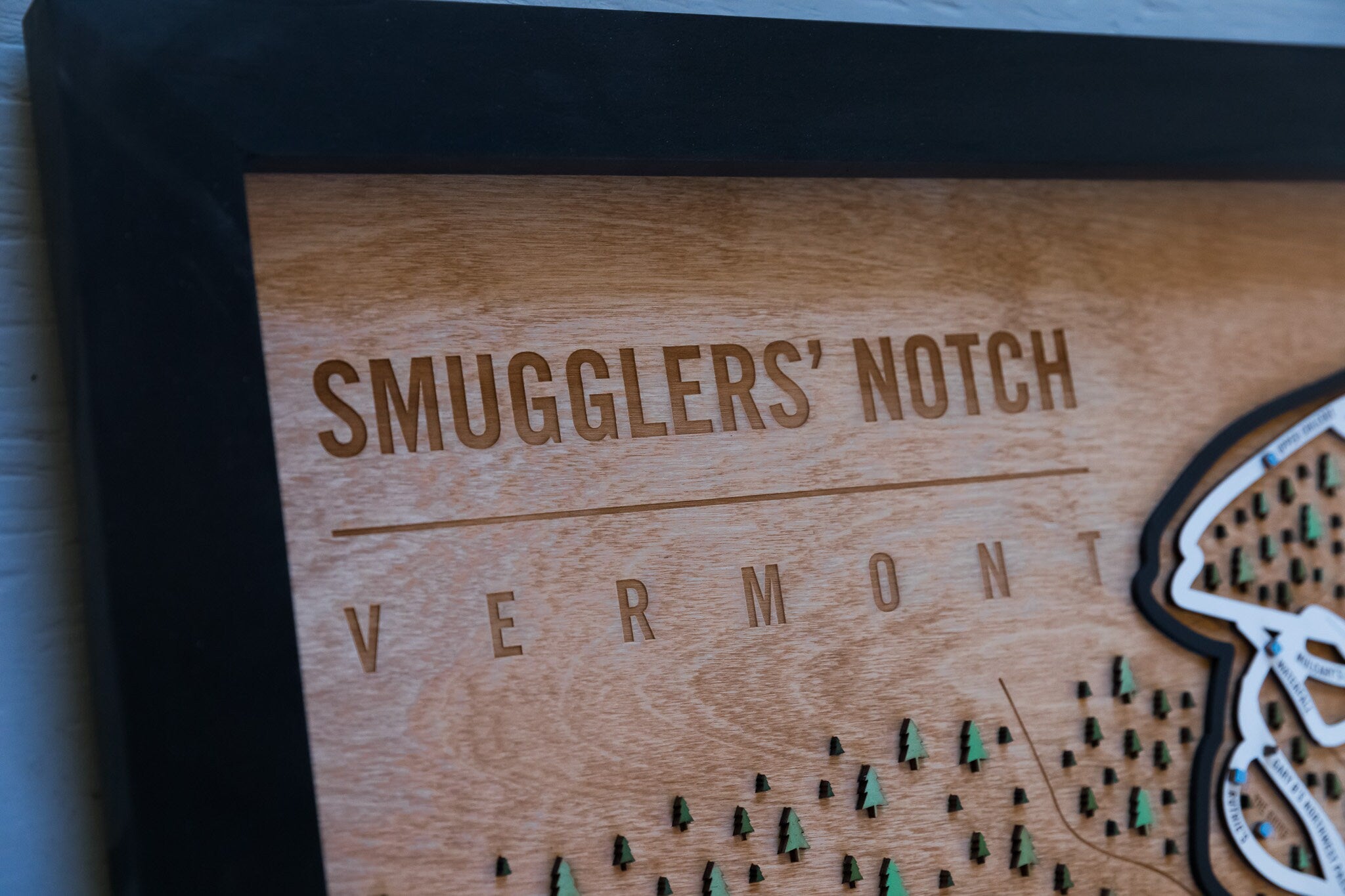 Smugglers’ Notch Ski Map | Layered Wooden Ski Trail Map | Vermont Moun ...
