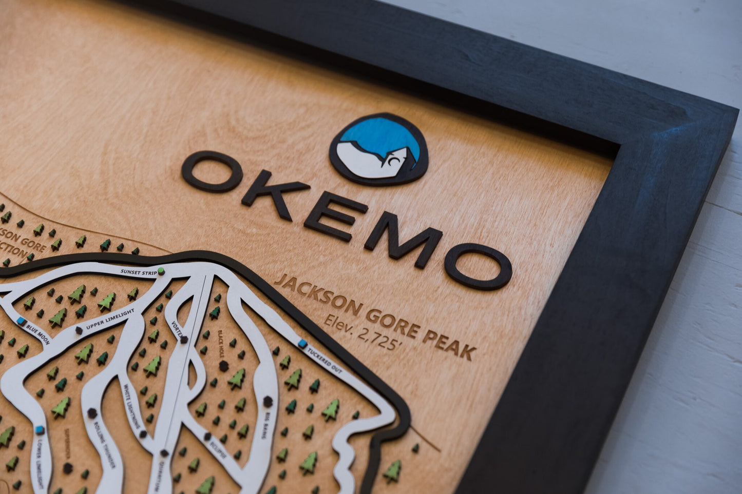 Okemo Wooden Ski Map Mountain Art Gift