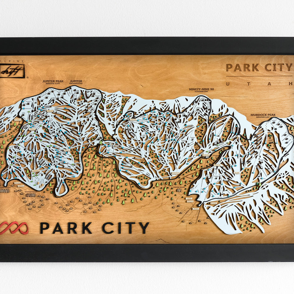 Park City Utah Wooden Trail Map