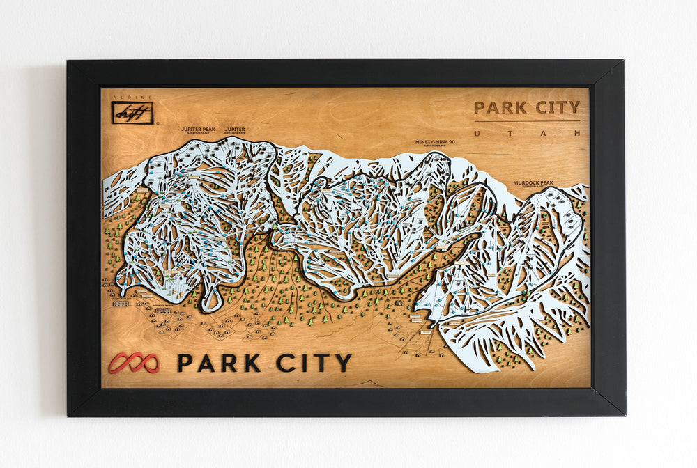 Park City Utah Wooden Trail Map