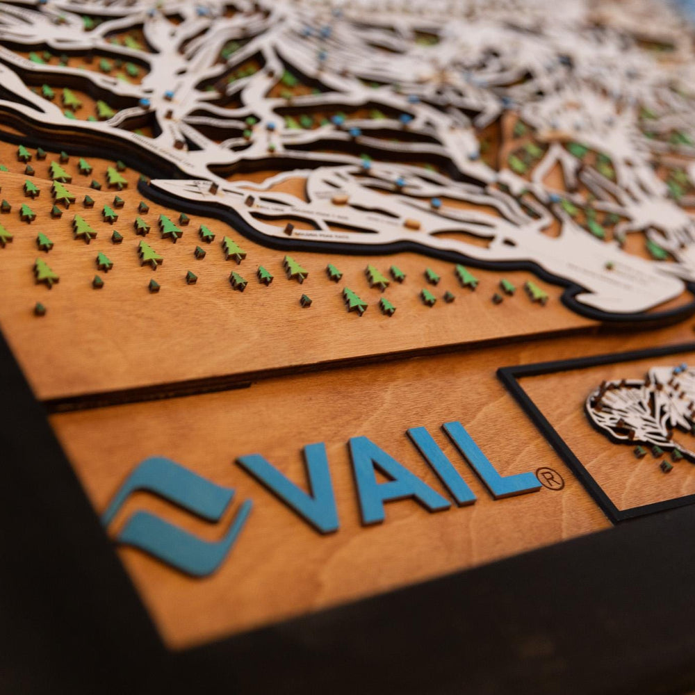 Vail Colorado Wooden Ski Map