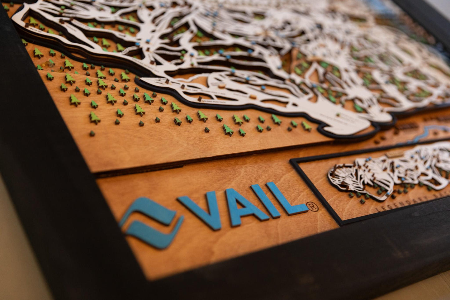 Vail Colorado Wooden Ski Map