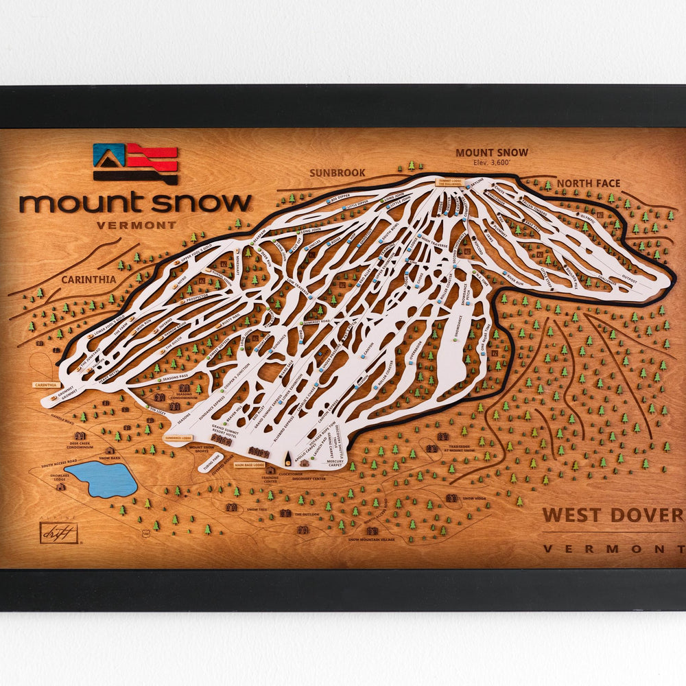 Mount Snow - Vermont Wooden Ski Map