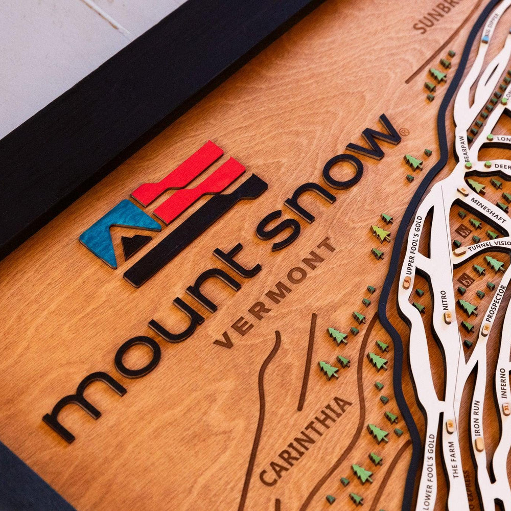 Mount Snow - Vermont Wooden Ski Map