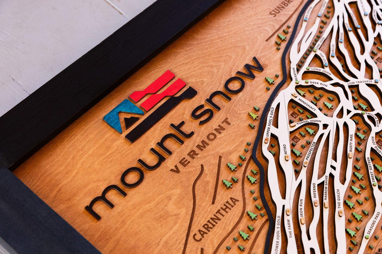 Mount Snow - Vermont Wooden Ski Map