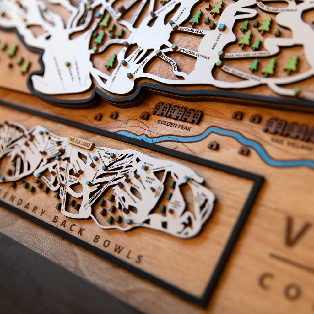 
                  
                    Vail Colorado Wooden Ski Map
                  
                