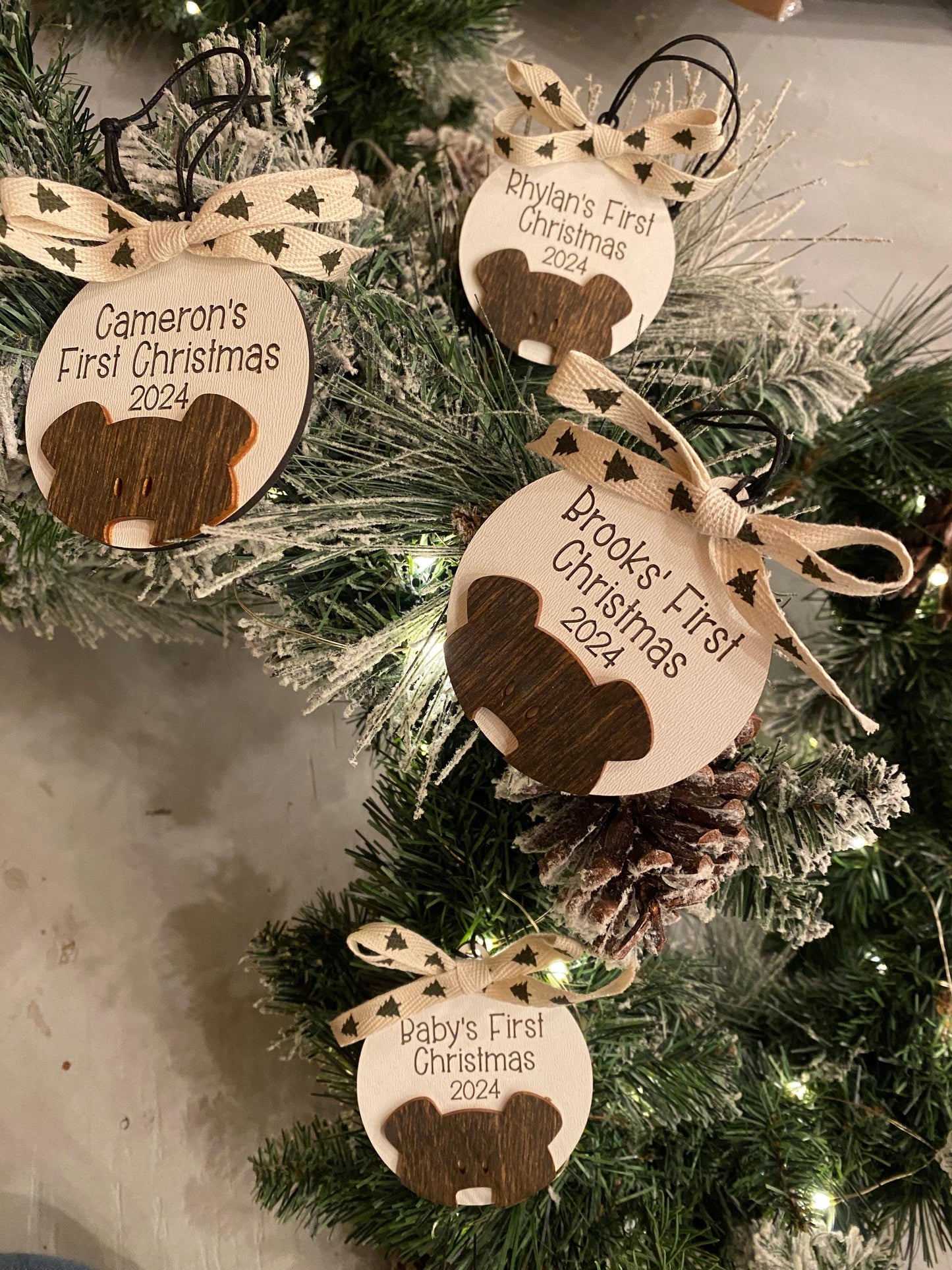 
                  
                    Baby's First Christmas Ornament Bear | 2024 Christmas | Customized ornaments
                  
                