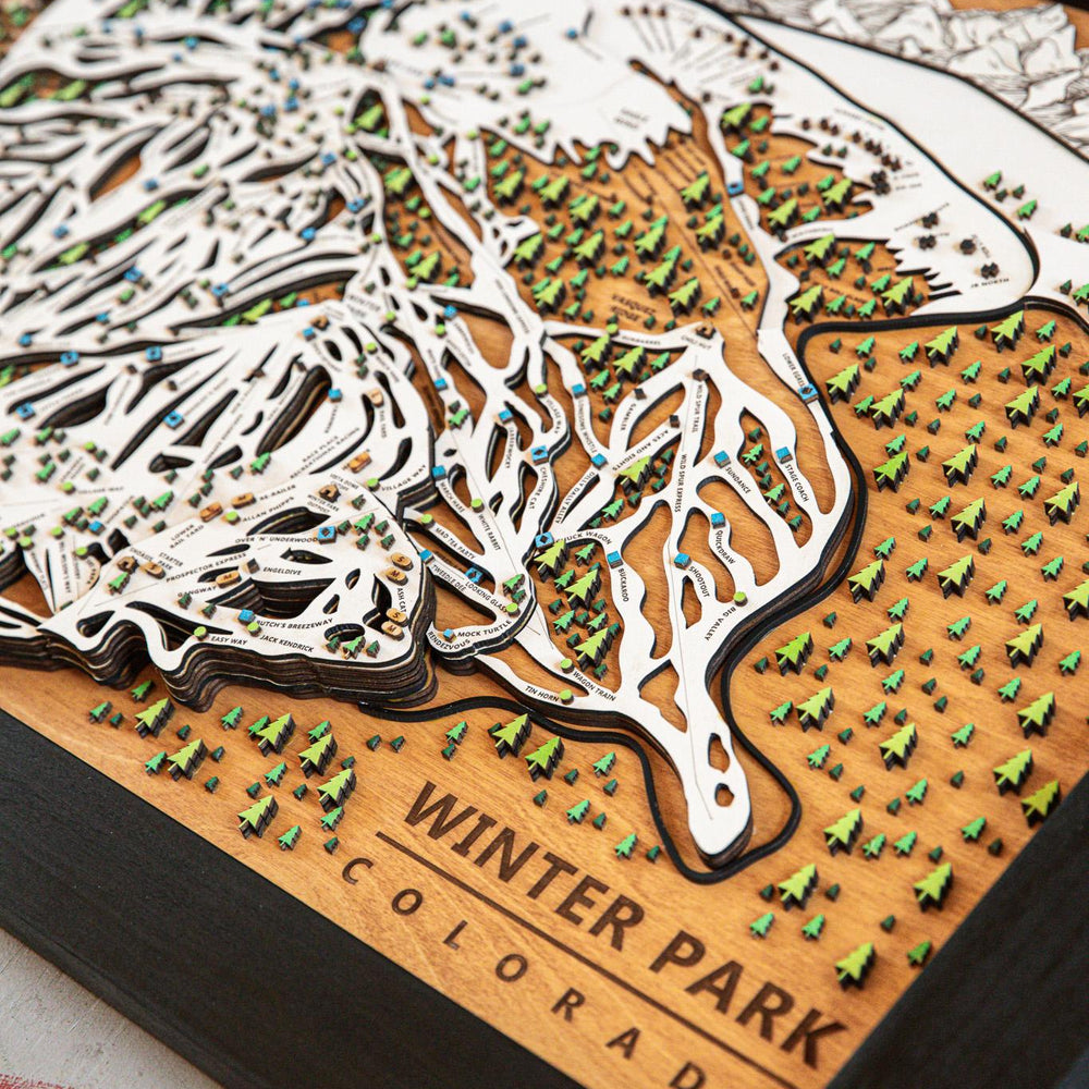 Original Winter Park Wooden Ski Map | Mountain Art | Colorado | Skier Snowboarder Gift | Vermont Home Decor | Ski House