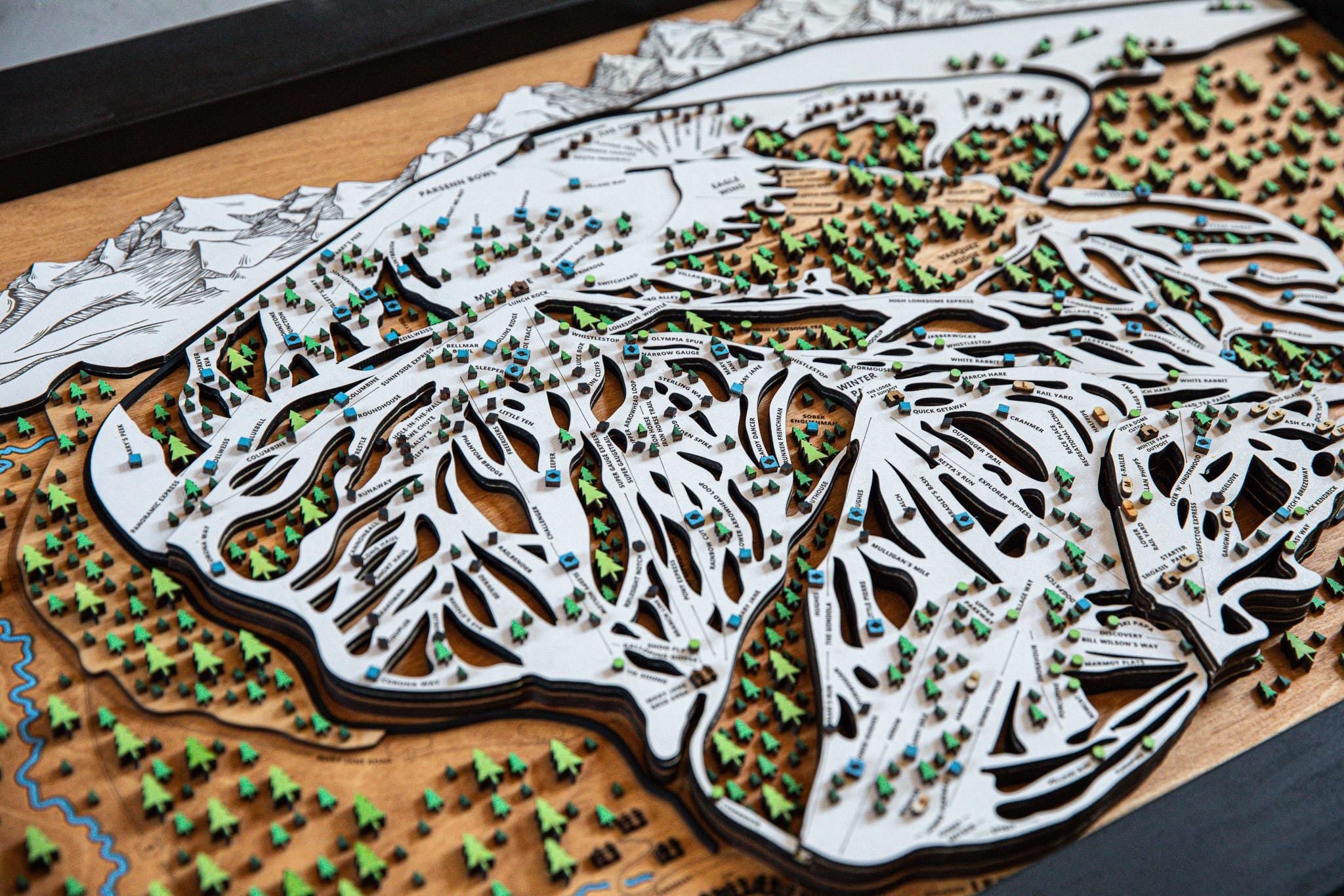 Original Winter Park Wooden Ski Map | Mountain Art | Colorado | Skier ...