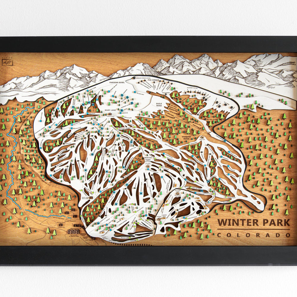Original Winter Park Wooden Ski Map | Mountain Art | Colorado | Skier Snowboarder Gift | Colorado Home Decor | Ski House