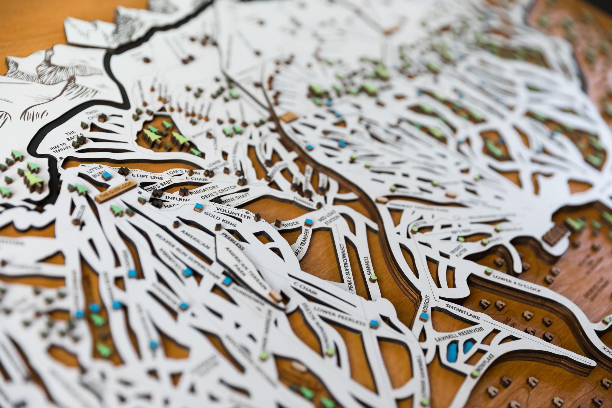 Breckenridge Ski Map | Layered Wooden Ski Trail Map | Colorado
