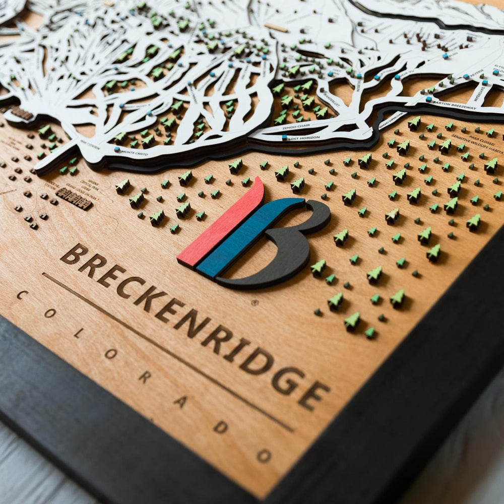 Breckenridge Wooden Ski Map | Ski Map Art | Colorado Art | Mountain Art | Ski House | Ski Snowboarding Gift | Ski Dad