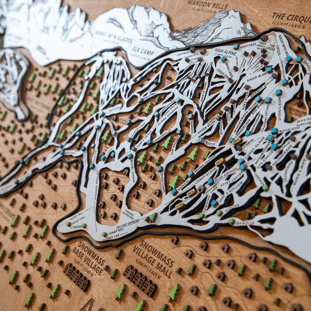 
                  
                    Original Aspen Snowmass Wooden Ski Map | Mountain Art | Colorado | Skier Snowboarder Gift | ColoradoHome Decor | Ski House
                  
                