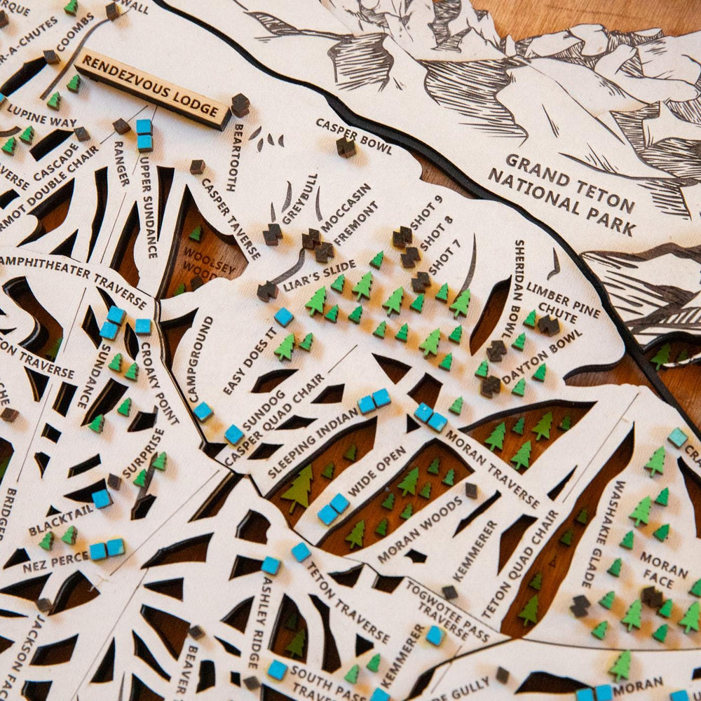 
                  
                    Jackson Hole Wooden Ski Map | Wyoming Ski Decor | Mountain Art | Ski and Snowboard Gifts
                  
                