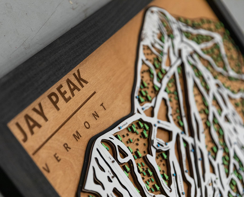 Original Jay Peak Wooden Ski Map | Mountain Art | Vermont | Skier Snowboarder Gift | Vermont Home Decor | Ski House