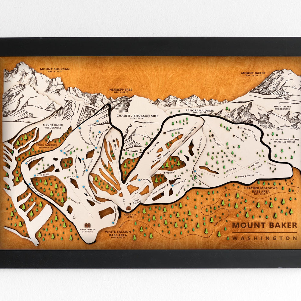 
                  
                    Original Mount Baker Wooden Ski Map | Mountain Art | Washington | Skier Snowboarder Gift | Washington Home Decor | Ski House
                  
                