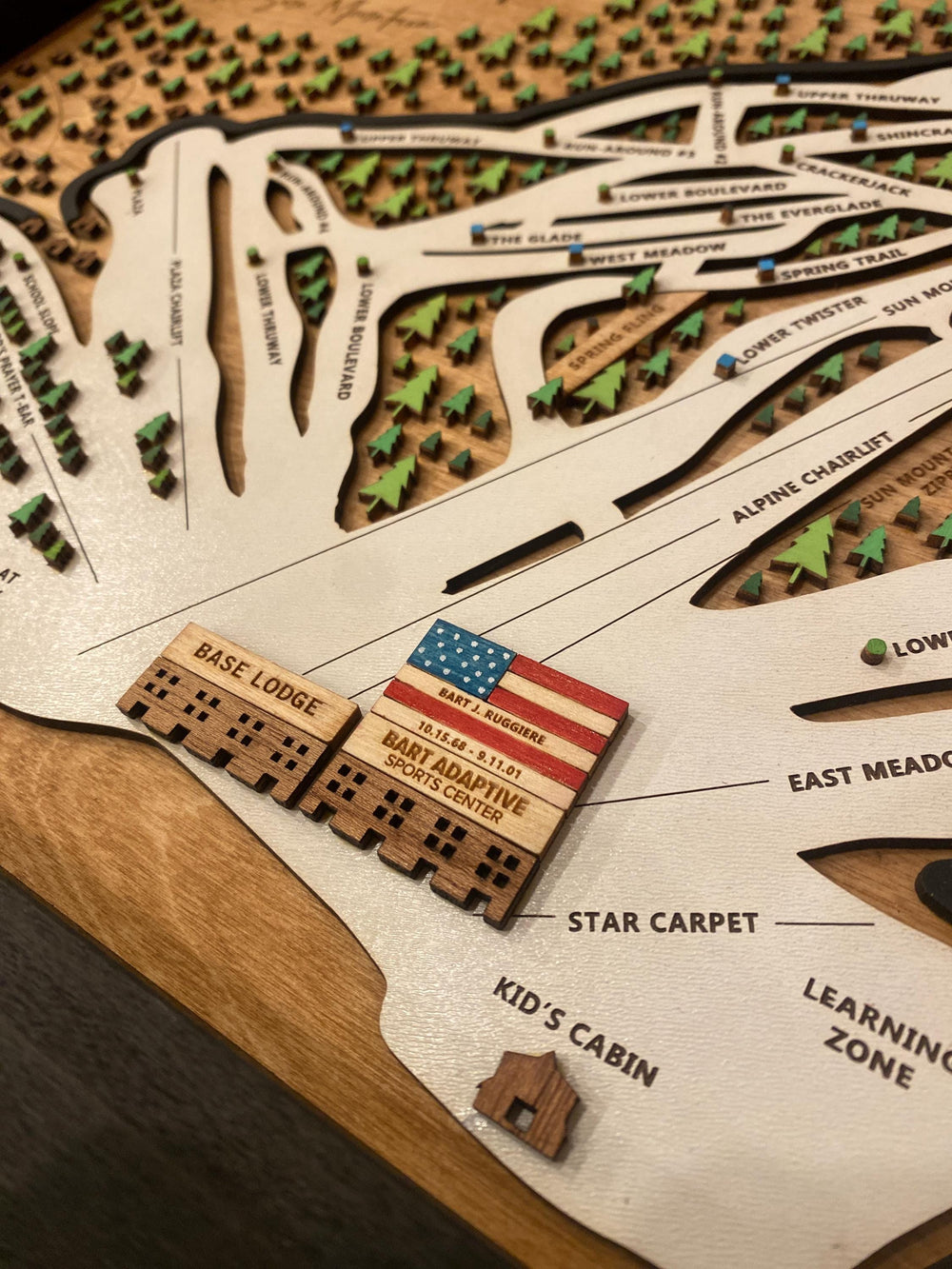 Custom Engraving or Addition to Wooden Ski Map