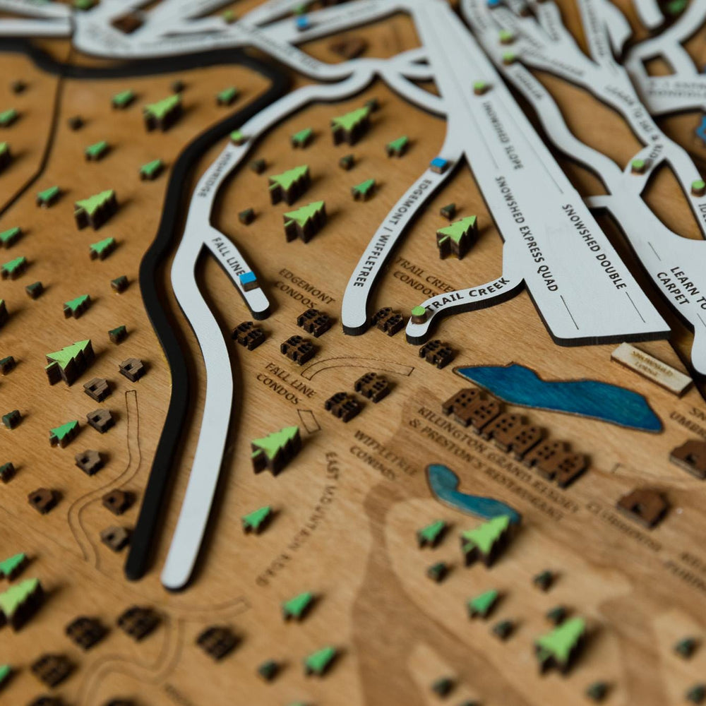 
                  
                    Killington Wooden Ski Map | Gift for Skiers | Gift for Snowboarders | Mountain Design
                  
                