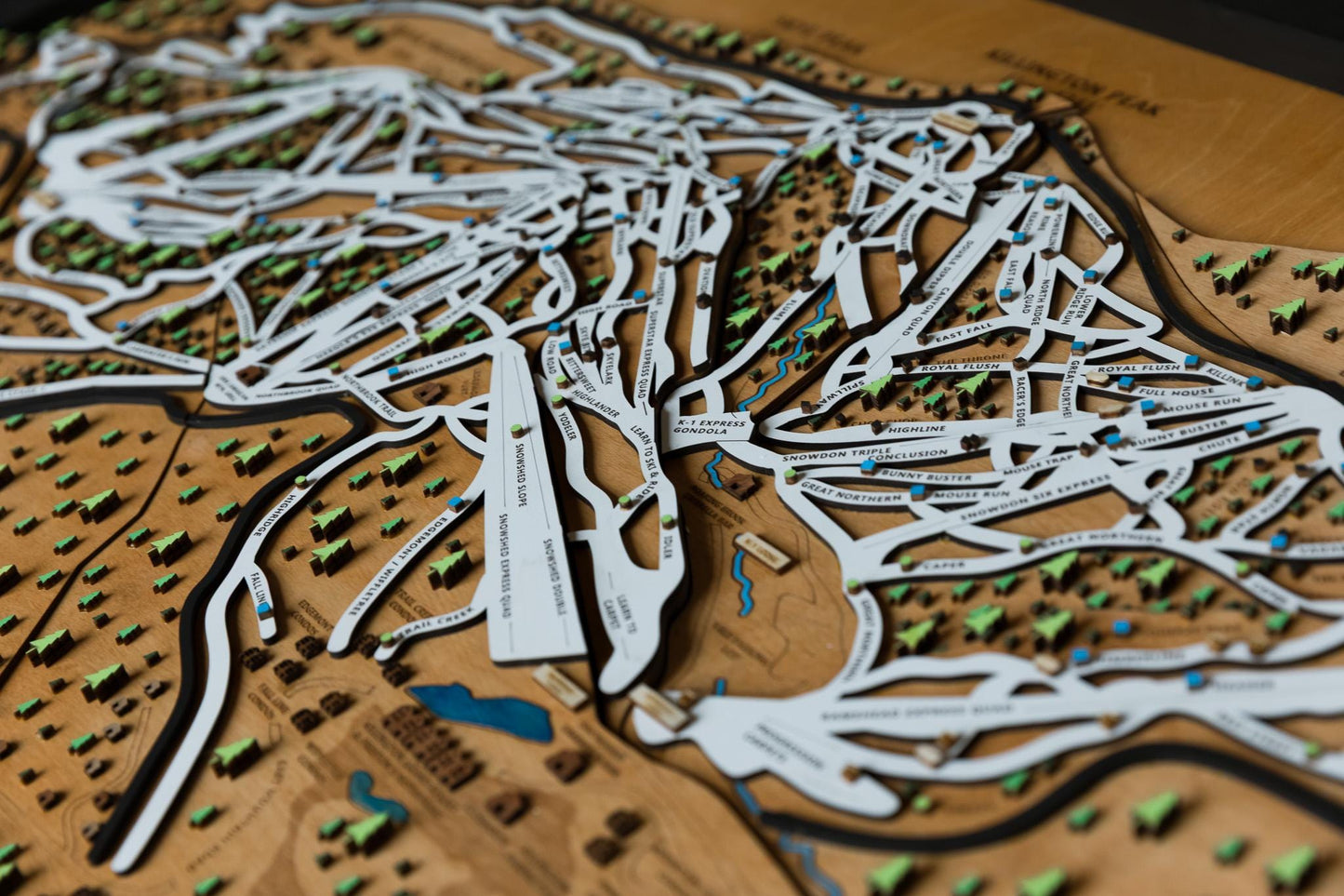 
                  
                    Killington Wooden Ski Map | Gift for Skiers | Gift for Snowboarders | Mountain Design
                  
                