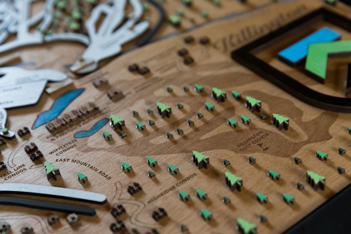 
                  
                    Killington Ski Map | Layered Wooden Ski Trail Map | Vermont Mountain Art | Killington Resort Decor | Ski House Wall Art
                  
                