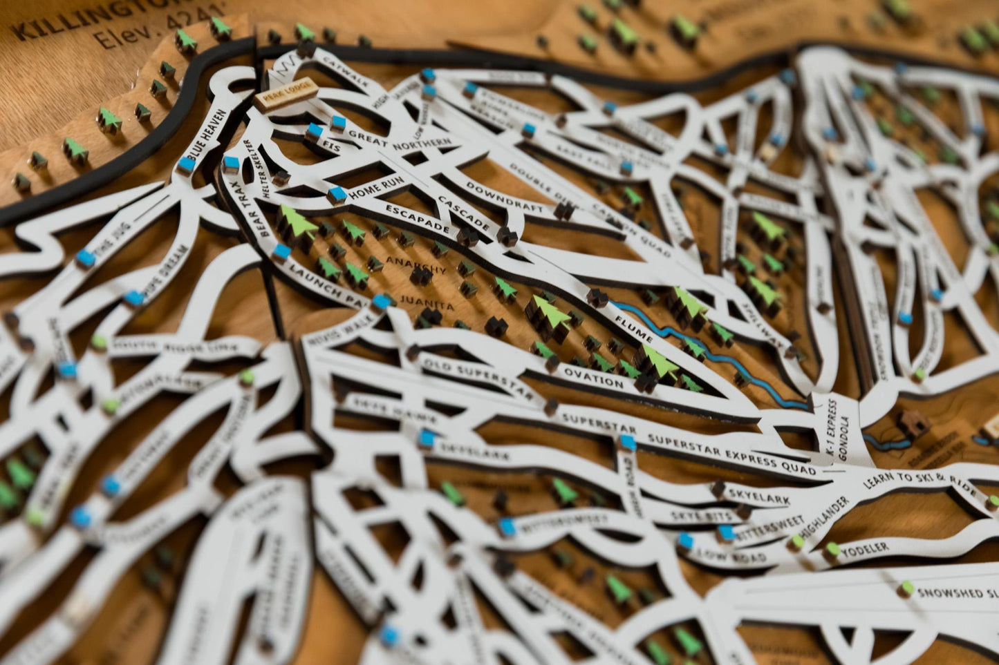 
                  
                    Killington Wooden Ski Map | Gift for Skiers | Gift for Snowboarders | Mountain Design
                  
                