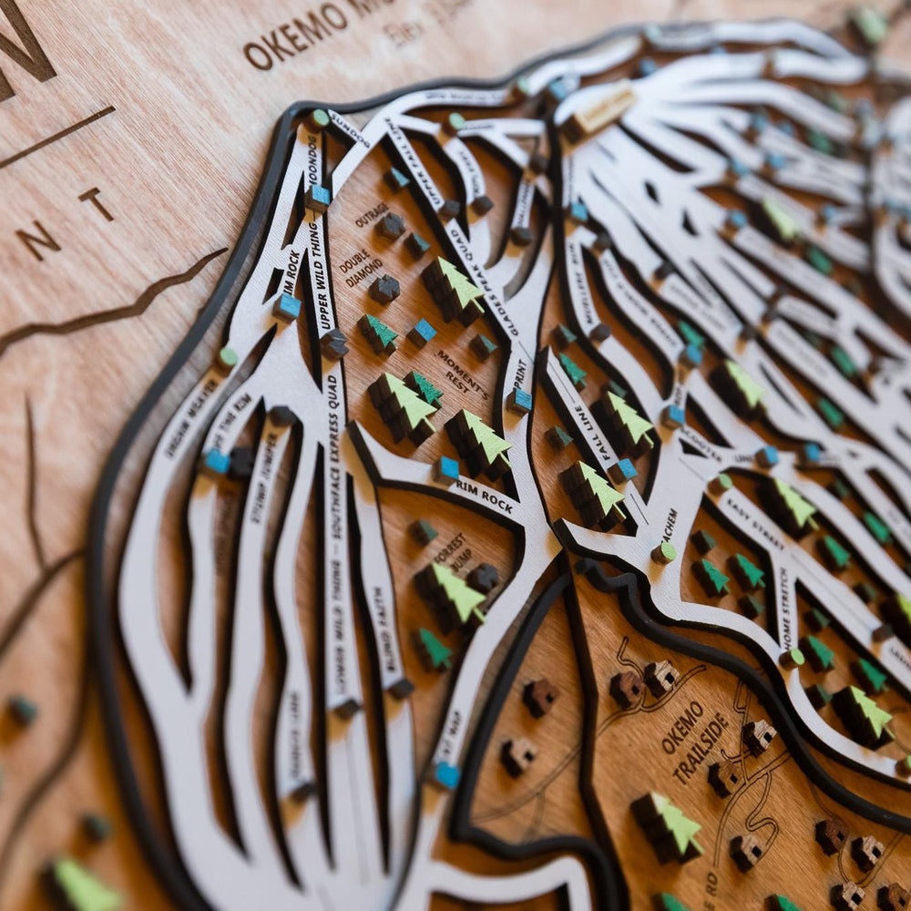 
                  
                    Original Okemo Wooden Ski Map | Mountain Art | Okemo Vermont | Skier Snowboarder Gift | Vermont Home Decor | Ski House
                  
                