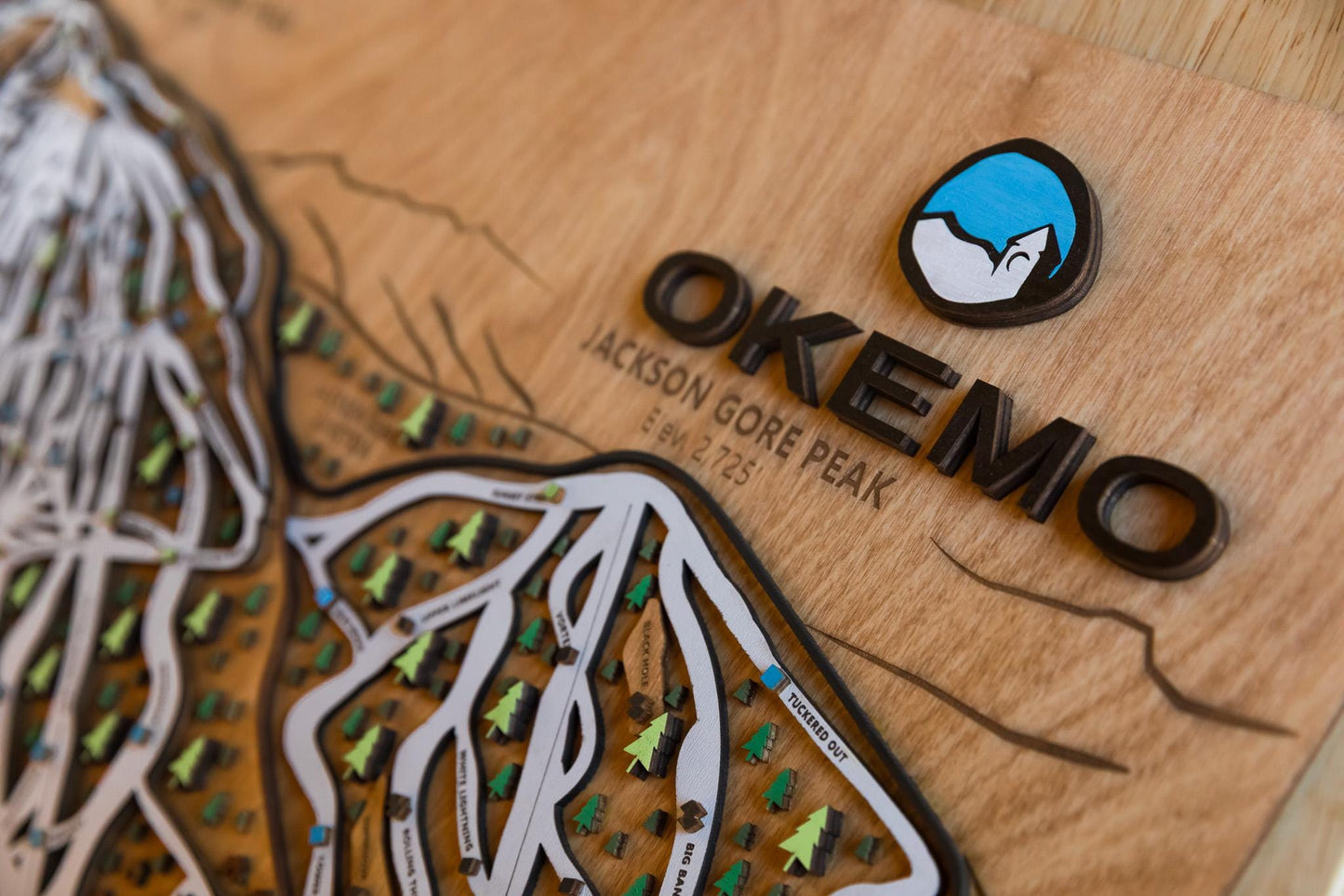 
                  
                    Okemo Ski Map | Layered Wooden Ski Trail Map | Vermont Mountain Art | Okemo Resort Decor | Ski House Wall Art
                  
                