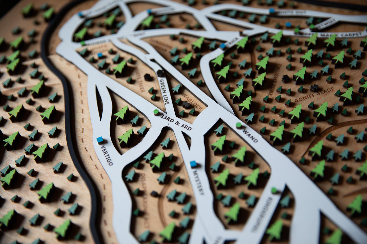 
                  
                    Magic Mountain Ski Map | Layered Wooden Ski Trail Map | Vermont Mountain Art | Magic Resort Decor | Ski House Wall Art
                  
                